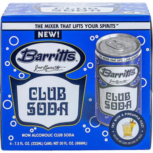 BARRITTS CLUB SODA 4PK (7.5OZ)